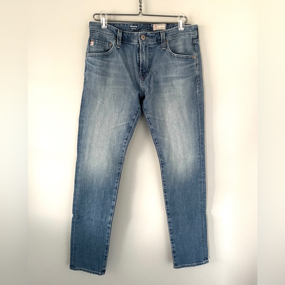 Ag Adriano Goldschmied Blue Slim Jeans with Vintage Wash